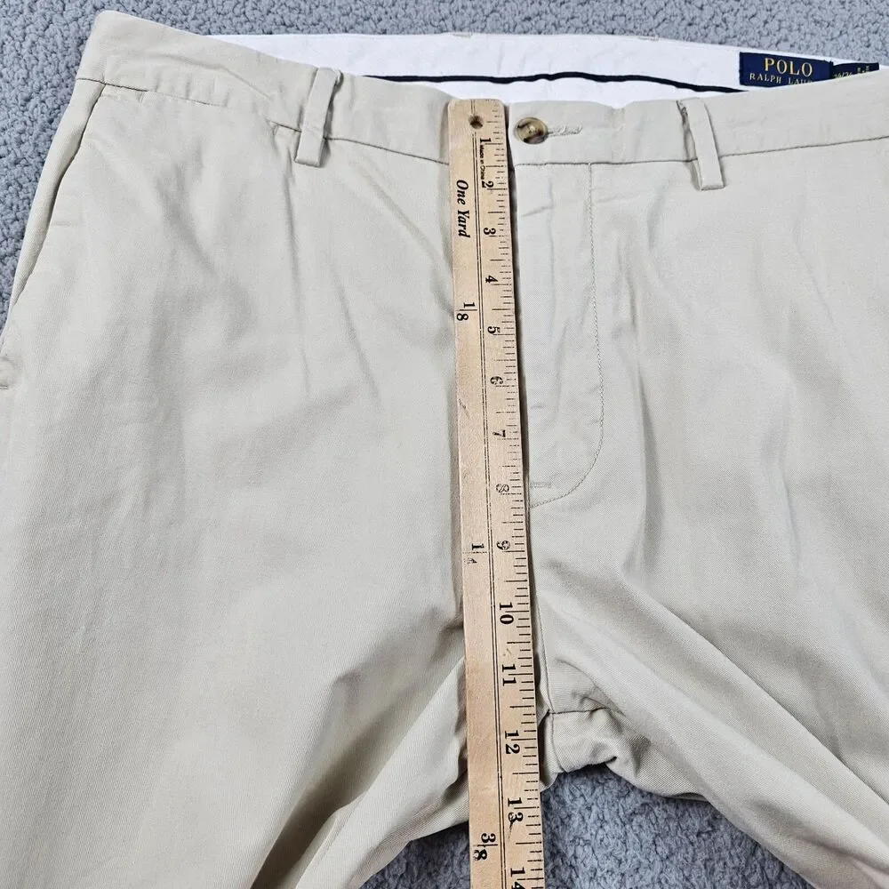 Polo Ralph Lauren Pants Men 36x33* Khaki Beige Chino Classic Stretch Casual Golf